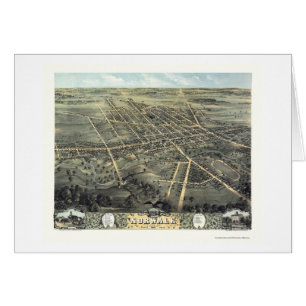 Cartão Mapa panorâmico de Norwalk, OH - 1870