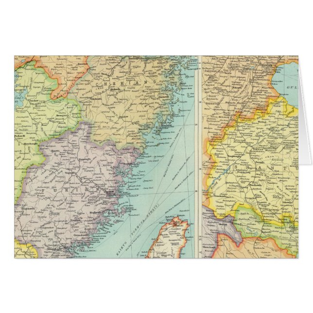 Cartão Mapa político da China Oriental (Frente Horizontal)