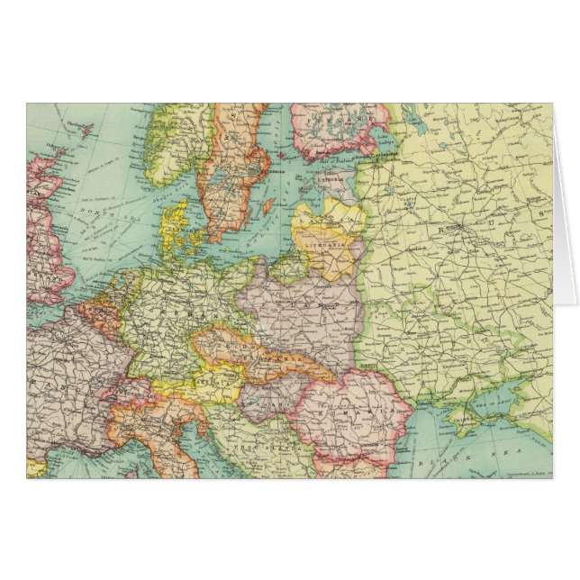 Cartão Mapa político da Europa (Frente Horizontal)