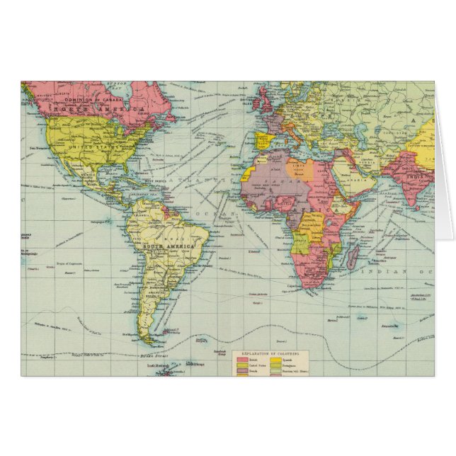 Cartão Mapa político mundial (Frente Horizontal)