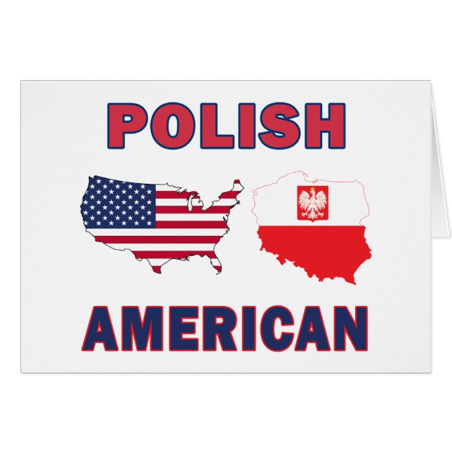 Cartão Mapa Polonês Americano (Frente Horizontal)