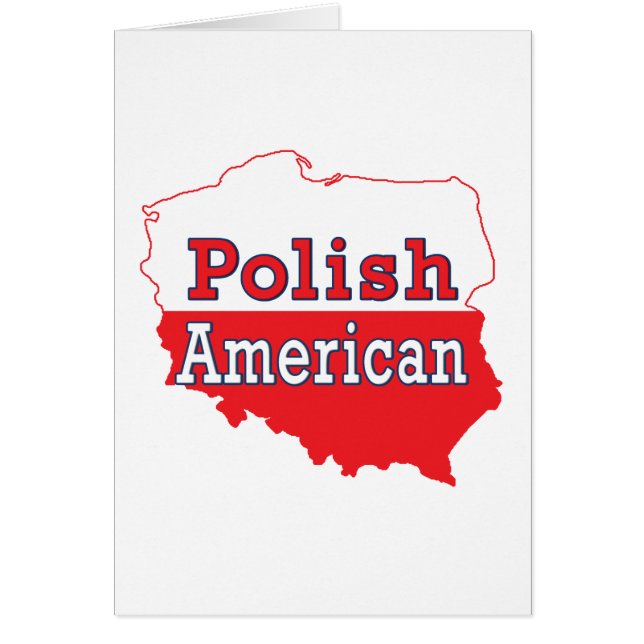 Cartão Mapa Polonês Americano (Frente)
