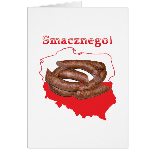 Cartão Mapa polonês de Kielbasa Smacznego (Frente)