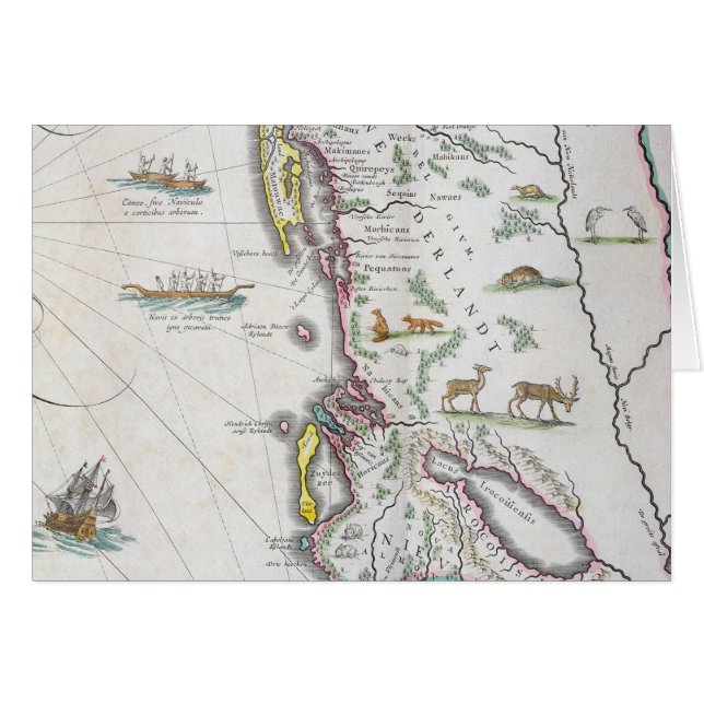 Cartão Mapa que descreve a costa leste (Frente Horizontal)
