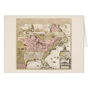 Cartão Mapa Quebeque Notícia-França América por Francês