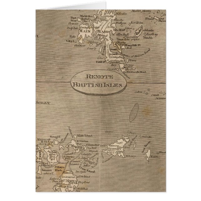 Cartão Mapa Remoto das Ilhas Britânicas por Arrowsmith (Frente)