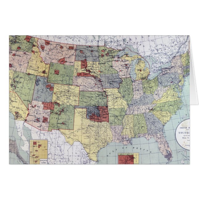 CARTÃO MAPA: RESERVAS, 1892 (Frente Horizontal)