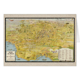 Cartão Mapa Restaurado da Grande Los Angeles em 1932