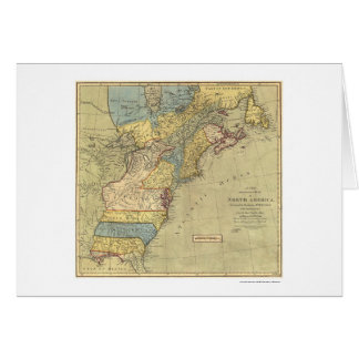 Cartão Mapa revolucionário 1771 de América