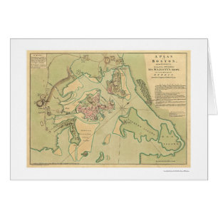 Cartão Mapa revolucionário 1776 de Boston