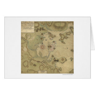 Cartão Mapa revolucionário da guerra - 1775