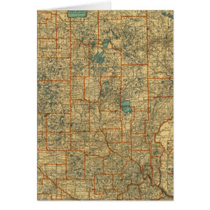 Cartão Mapa rodoviário de Minnesota
