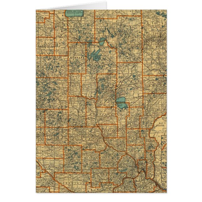 Cartão Mapa rodoviário de Minnesota (Frente)