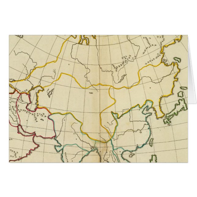 Cartão Mapa simples na Ásia (Frente Horizontal)