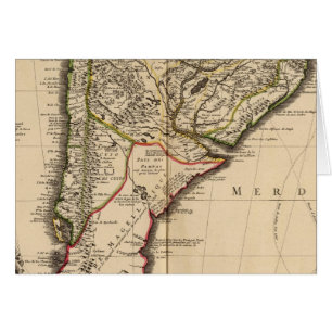 Cartão Mapa sul-americano gravado