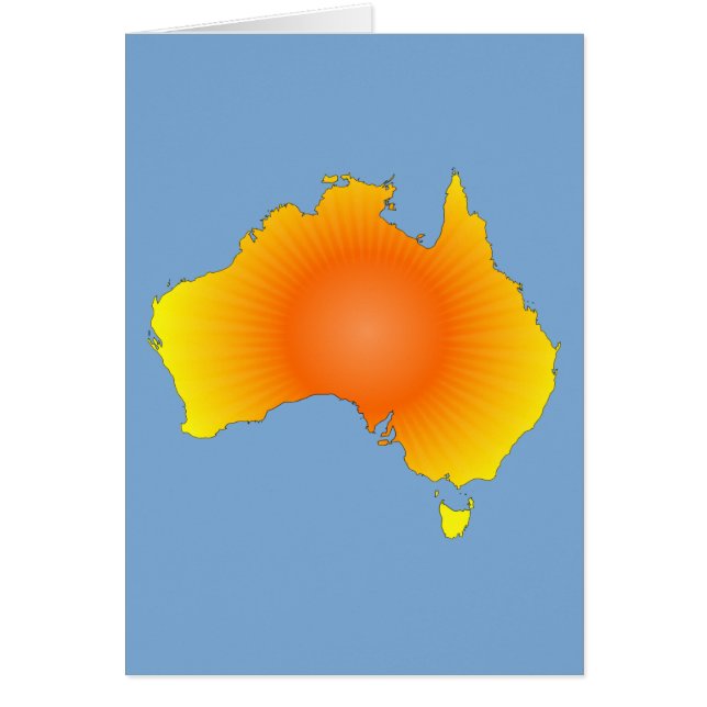 Cartão Mapa Sunny Austrália (Frente)