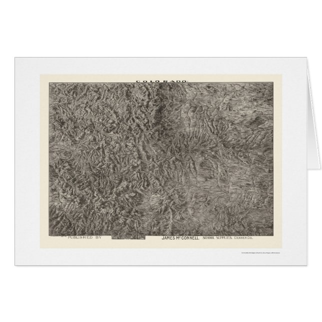Cartão Mapa topográfico 1894 de Colorado (Frente Horizontal)