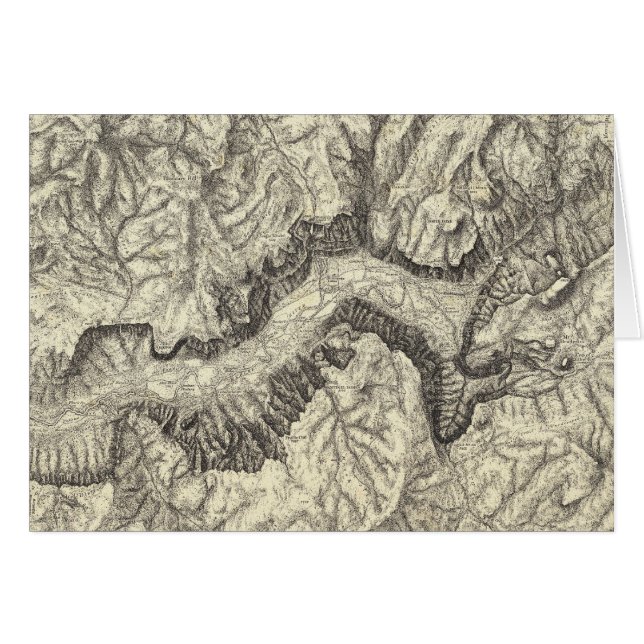 Cartão Mapa Topográfico do Vale Yosemite (Frente Horizontal)