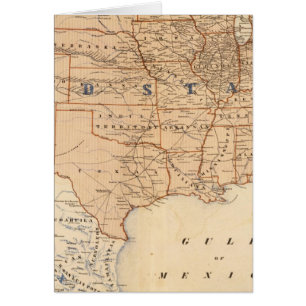 Cartão Mapa topográfico dos Estados Unidos