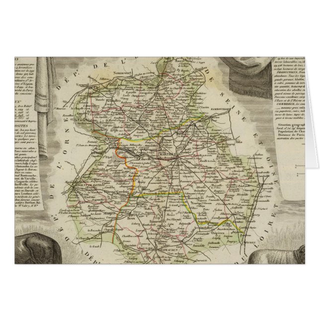 Cartão Mapas de ilustração (Frente Horizontal)