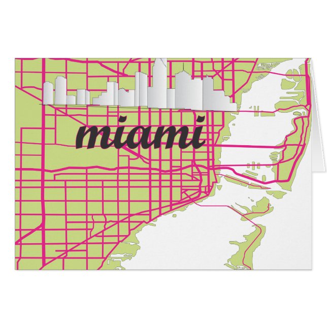 Cartão mapas Miami (Frente Horizontal)