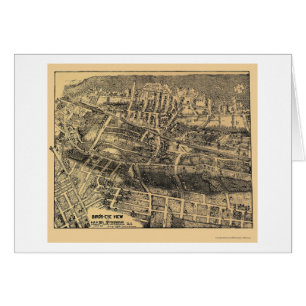 Cartão Maplewood, mapa panorâmico de NJ - 1910