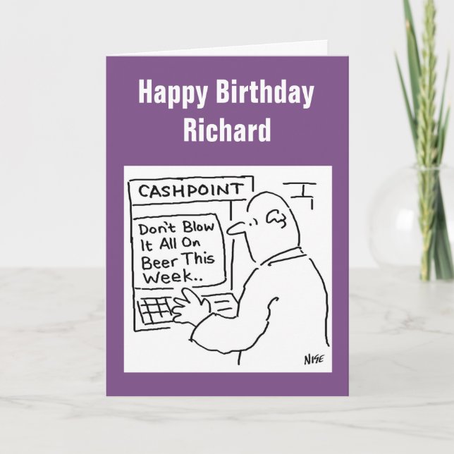 Cartão Máquina de Cashpoint diz "Não soprar a cerveja" (Frente)