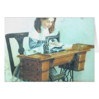 Cartão Máquina de costura do vintage