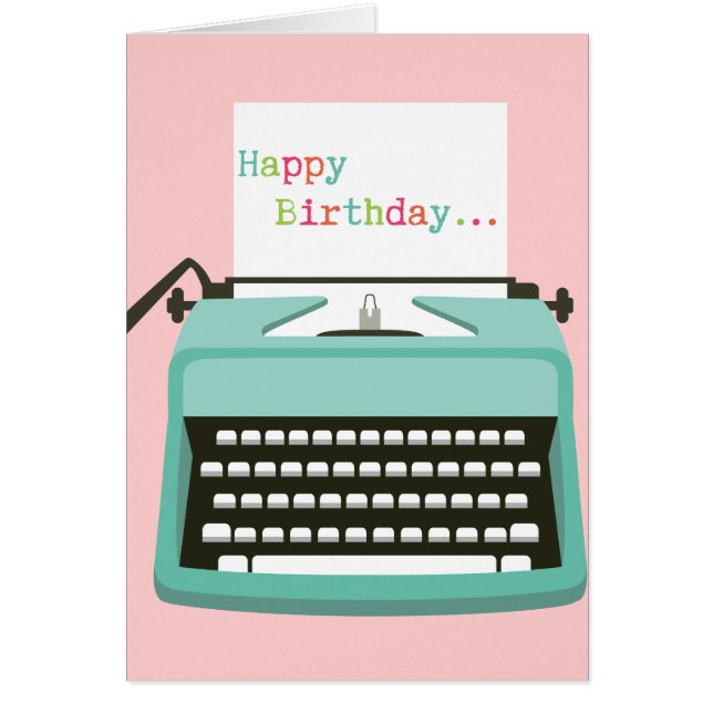 Cartão Máquina de escrever com nota (Frente)