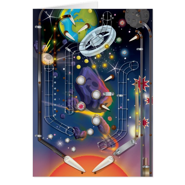 Cartão Máquina de Pinball Super Space (Frente)
