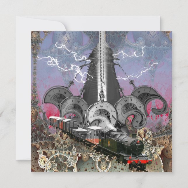 Cartão Máquina de Tempo Steampunk (Frente)