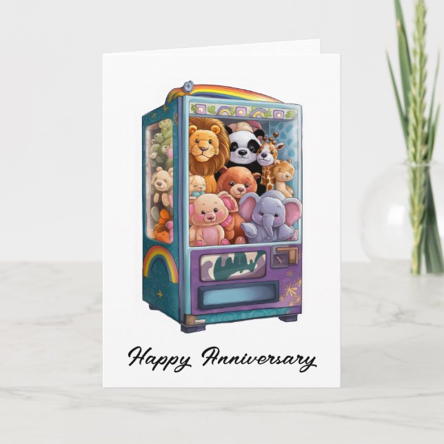 Cartão Máquina de vedação cheia de ursos de pelúcia (Frente)