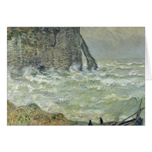 Cartão Mar áspero de Claude Monet em Etretat, 1883
