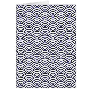 Cartão Mar de Seigaiha - Ondas Azuis Japonesas