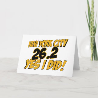 Cartão Maratona da Nova Iorque