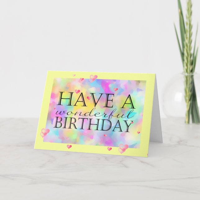 Cartão Maravilhosa Watercolor Birthday Wish (Cartão) (Frente)