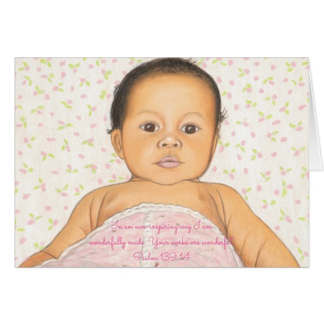 Cartão Maravilhosamente Made~Scripture~Baby (Frente horizontal)