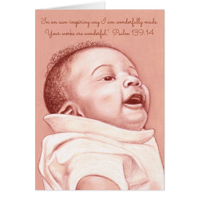 Cartão Maravilhosamente Made~Scripture~Baby (Frente)