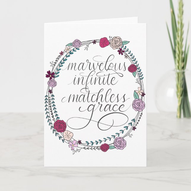 Cartão Maravilhoso, Infinito, Graça Incompatível| Hymn Ly (Frente)