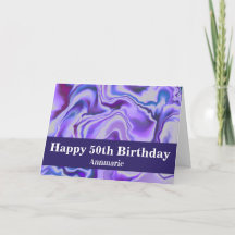 Marble Elegante Azul e Roxo 50º Aniversário