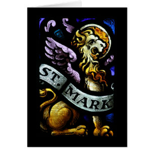 Cartão Marca de santo a arte do vitral do evangelista