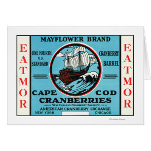 Cartão Marca dos arandos de Cape Cod Mayflower Eatmor
