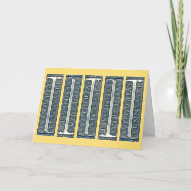 Cartão Marcador de Bristol Virgínia Tennessee (Frente)