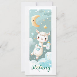 Cartão Marcador Personalizado de Aquarela de Alpaca Bebê