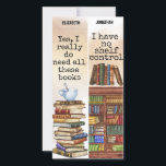 Cartão Marcadores de Citação de Citação de Livros Funny T<br><div class="desc">Dois favoritos com citações engraçadas de livros em fontes de máquinas de escrever antigas e ilustrações aquáticas dos livros,  personalizam os nomes. A página de favoritos precisará ser cortada ao meio para criar dois favoritos do tamanho de 8" por 2".</div>