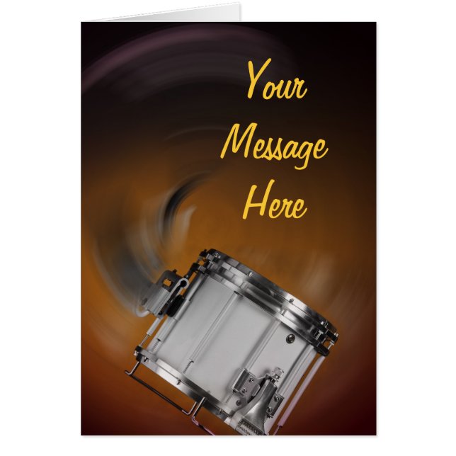 Cartão Marching Snare Drum em Dourado (Frente)