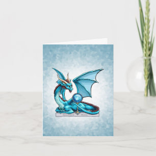 Cartão March's Birthstone Dragon: Aquamarine