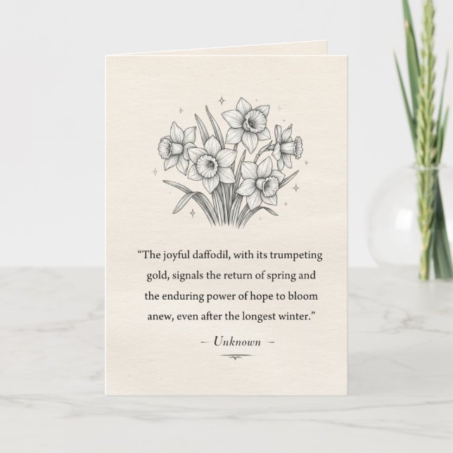 Cartão March's Daffodils (Frente)