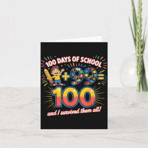 Cartão Marco de Escola 100 Dias de Projeto de Aprendizado