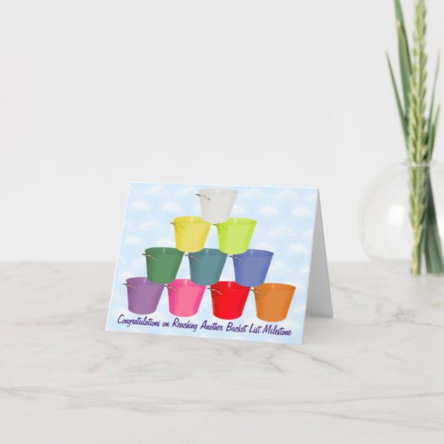 Cartão Marco miliário da lista do balde (Frente)